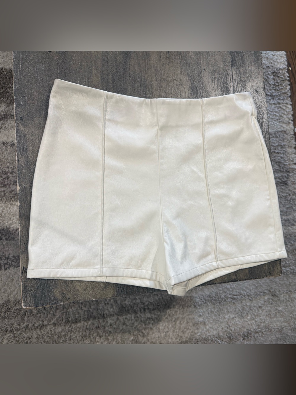 AKIRA White Faux Leather Mini Skort